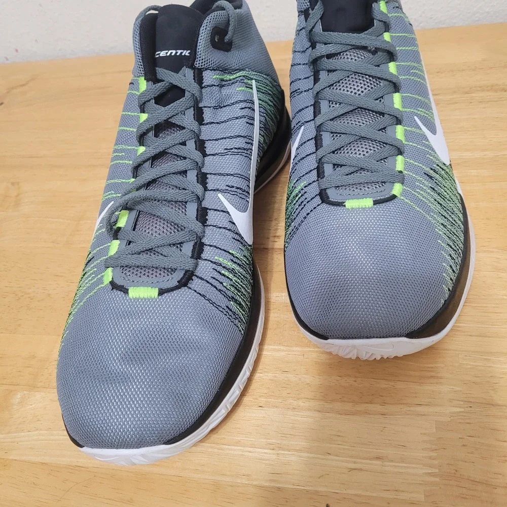 Nike Zoom Ascension Men 14 Wolf Grey Volt Green Basketball Shoes 832234-004 NWOT